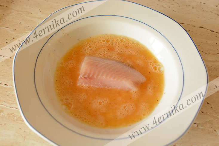 Жаренная рыба в укропном соусе